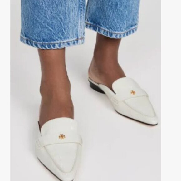 NWT! NEW! Tory Burch Pointed Backless Loafer Patent Leather Women US 7.5 Petunia - Picture 12 of 14